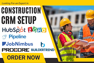 setup construction crm hubspot procore buildertrend pipeline zoho jobnimbus crm