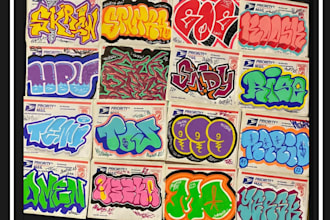 make graffiti text style logo