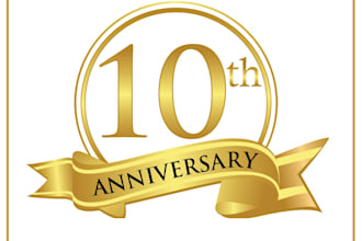 draw excellent event and anniversary logo
