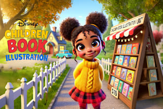 do children story book illustration and children book covers
