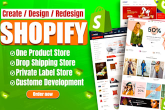 shopify ecommerce website development create shopify store or dropshipping setup