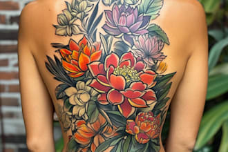 make a custom tattoo design as a professional tattoo artist