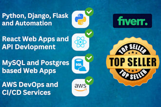 build powerful web apps with python, django, flask, react, sql and AWS devops