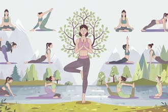 draw illustrations for yoga positions, workouts, and medical conditions