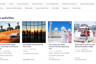 create a tour booking website