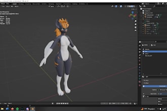 do custom vrchat avatar 3d model vtuber edit and upload vr character furry model