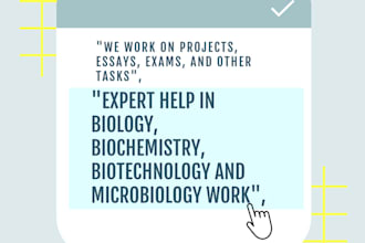 help in biology, biochemistry, biotechnology and microbiology work