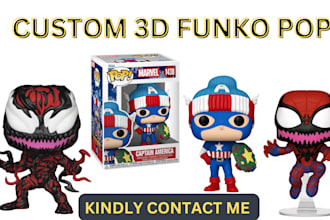 custom 3d funko pop, 3d bobblehead funko pop style funky funko pop  3d printing