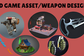 3d game weapon, game asset, gun pack, 3d swords model for game or 3d printing
