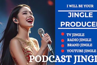 sing viral jingle, intro, outro, for your radio, tv, podcast, brand, youtube etc