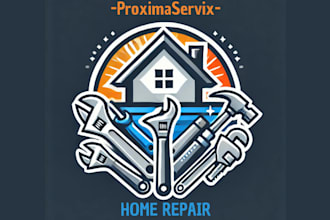 make home renovation, roofing, remodeling, and handyman logo