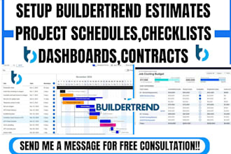 do buildertrend project scheduling,checklist,estimate,dashboards,manage contract