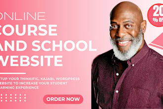 setup your thinkific kajabi wordpress online course and school website kajabi