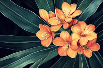draw botanical illustrations of flowers, plants, fruits