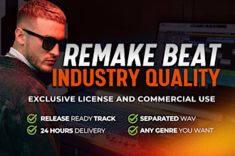 remake or recreate song and beat into studio quality music