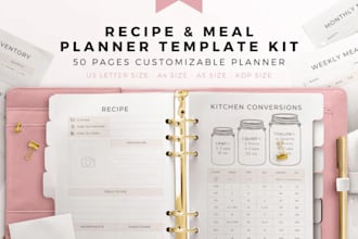 canva design meal planner nutrition recipe fitness ebook wellnes kid workbook
