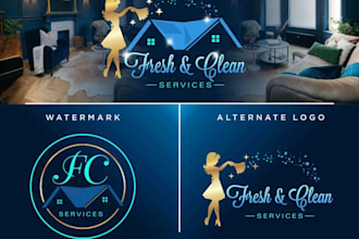 do beautiful wonderful clean house logo design for you