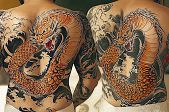 do awesome original japanese style tattoo design