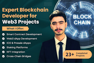 be your blockchain developer for web3 dapps, smart contracts, ico solutions