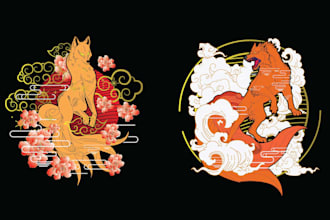 design high quality fox violent kitsune logo