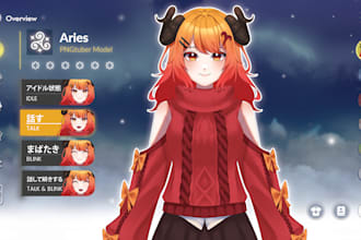 draw custom pngtuber model for your streams in anime style
