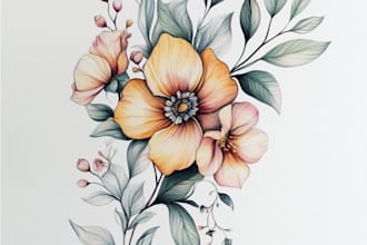 craft a beautiful botanical or floral illustration