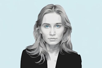 draw flat minimalist vector portrait from your photo