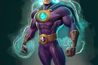 draw you a dc or marvel style comic book superhero