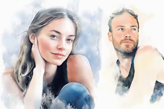 draw your portrait in watercolor