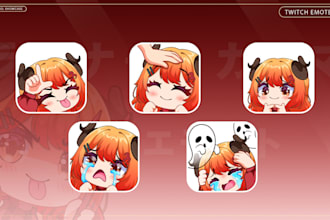 draw twitch animated emotes or sub badges for vtuber model