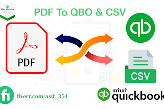 convert 2 bank statements PDF to qbo and CSV for bookkeeping