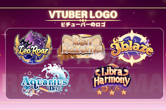 do custom logo cute kawaii anime, gaming, vtuber, twitch, streamer and business