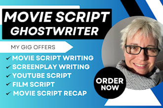 do screenplay, movie script, film script, movie script writing as scriptwriter