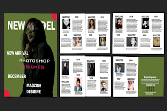 design magazine layout, cover, editorial design, booklet or ebook, catalog