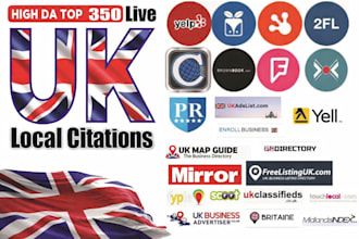 do 350 UK local citations and directory submission for local SEO