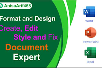 format, editing, data type, copy paste  and layout ms word document for you