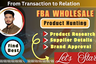 provide expert amazon fba wholesale product hunting, brand approval,  sourcing