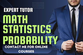teach statistics business math statistics probability and statistics tutor
