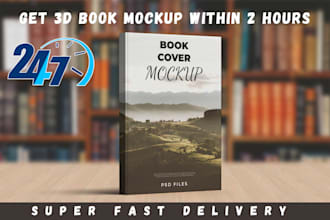 design 3d book cover mockup, ebook cover mockup, in photoshop