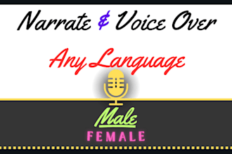 narrate and voice over in any languages