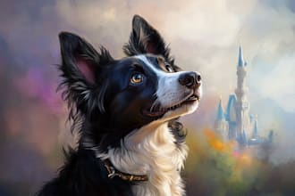 paint dog, cats, whatever pet portrait with watercolor