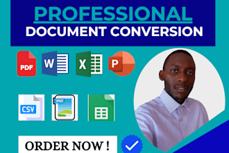 accurately convert documents, images, pdf to word, excel or powerpoint in 24hrs
