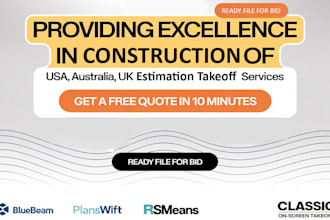 do quantity takeoff, material take off and construction cost estimation