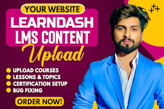 upload course content to learndash lms and memberpress membership website
