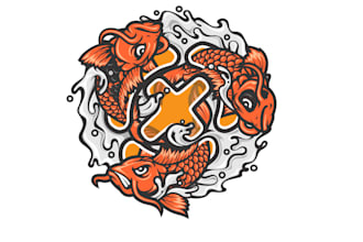 design sketch beautiful fish logo