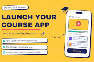 build an lms elearning mobile app for ios and android