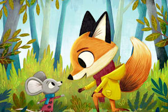 draw awesome children story book illustration and cover book