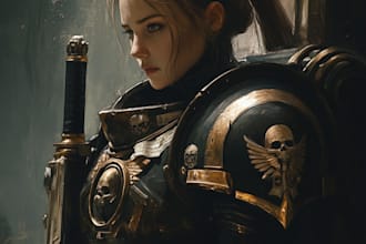 do a unique warhammer 40k character art