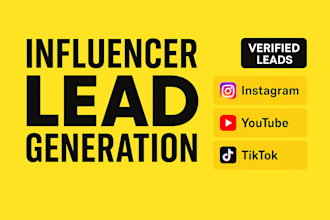 find instagram, youtube and tiktok influencers with verified email leads