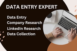 do data entry, company research,  linkedin  research, data collection